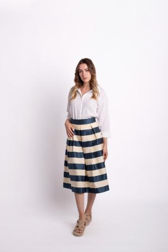 Grace Striped Midi Skirt