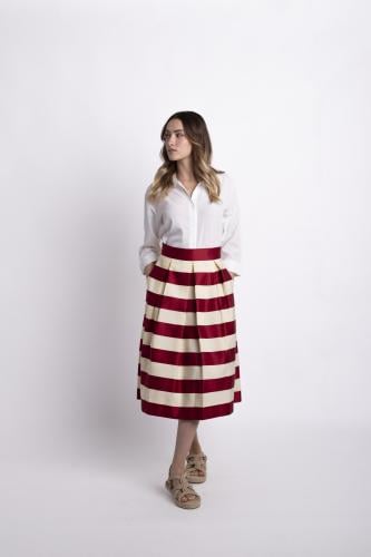 Grace Striped Midi Skirt