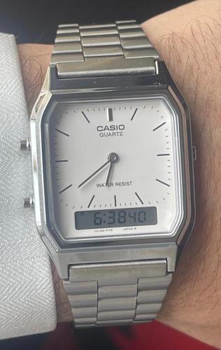 ساعة كاسيو فنتج البيضاء casio vintage white