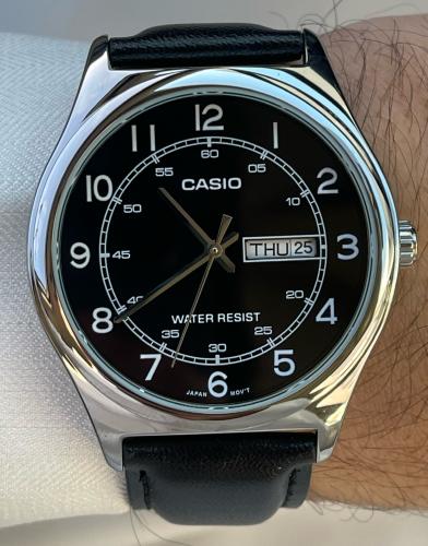 كاسيو جلد سوداء casio black leather