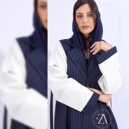 عباية بليزر كحلي أنيقة و عصرية تجمع بين الاسلوب ال...
