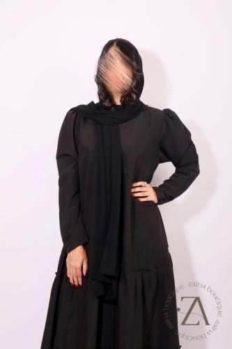 عباية سوداء كلوش، كريب مغسول