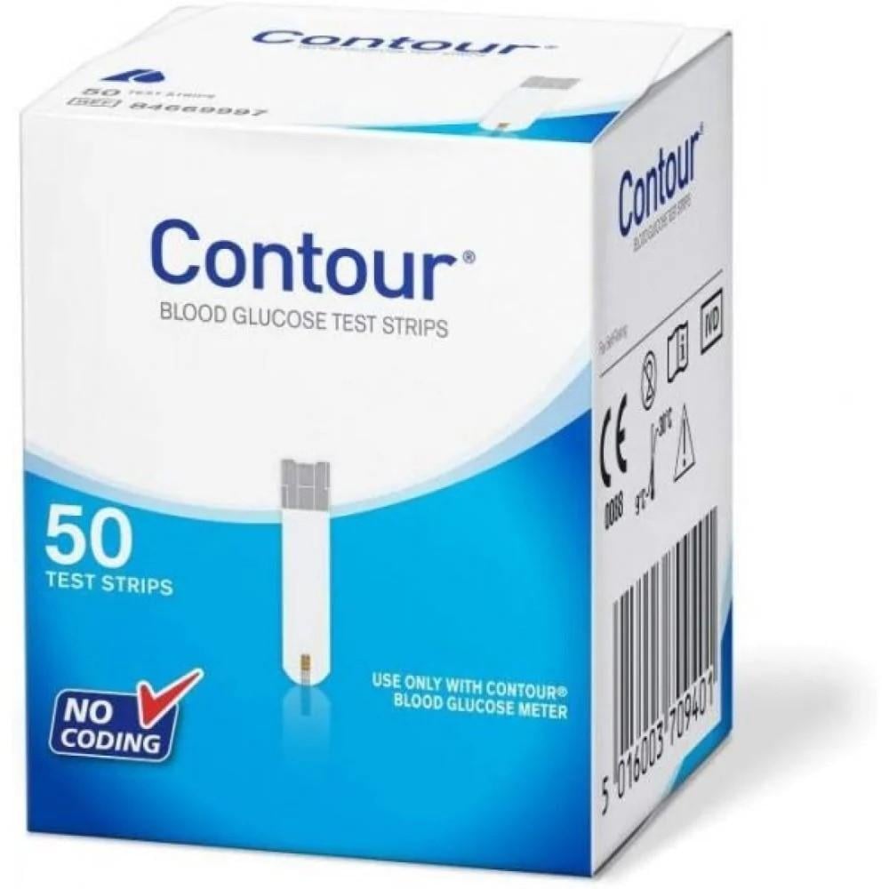 شرائط سكر Contour – 50 شريط للاستخدام المنزلي