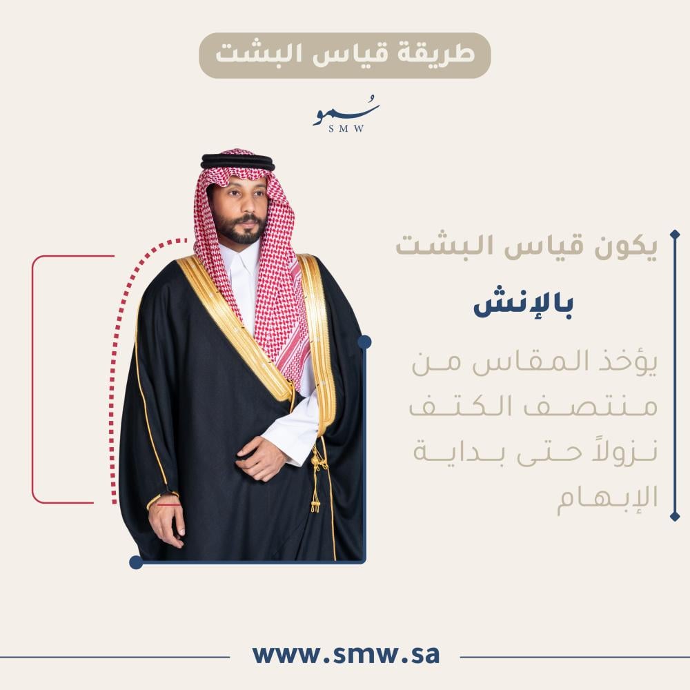 الدليل الشامل لمقاسات البشت: كيف تعرف مقاسك وما هي "الخبانة"؟ | سمو