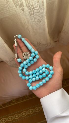 مسبحة بكلايت لون طربزونه معدن لون سماوي مخلوط