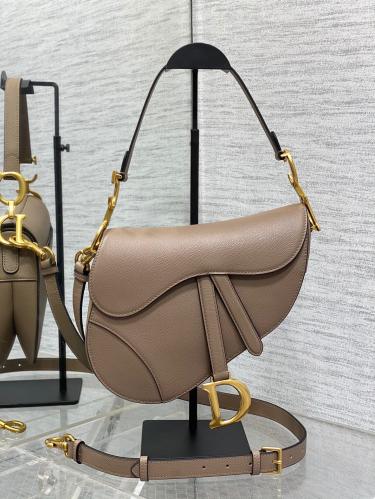 Dior Beige Leather Saddle Bag