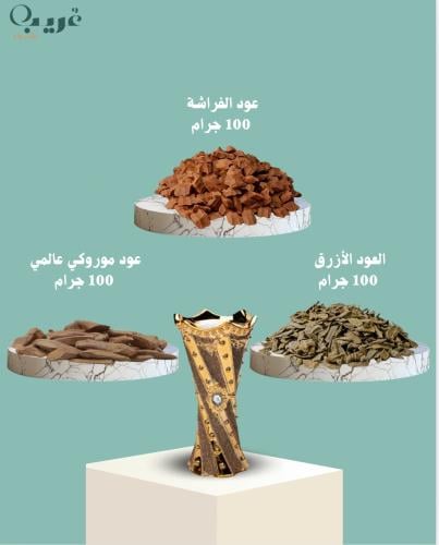 بكج 300 جرام ثلاث انواع عود + مبخرة