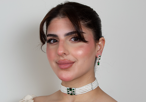 شوكر لولو مع احجار الزفير والزركون الأمريكي