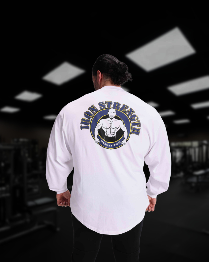 تيشيرت بأكمام طويلة لون أبيض