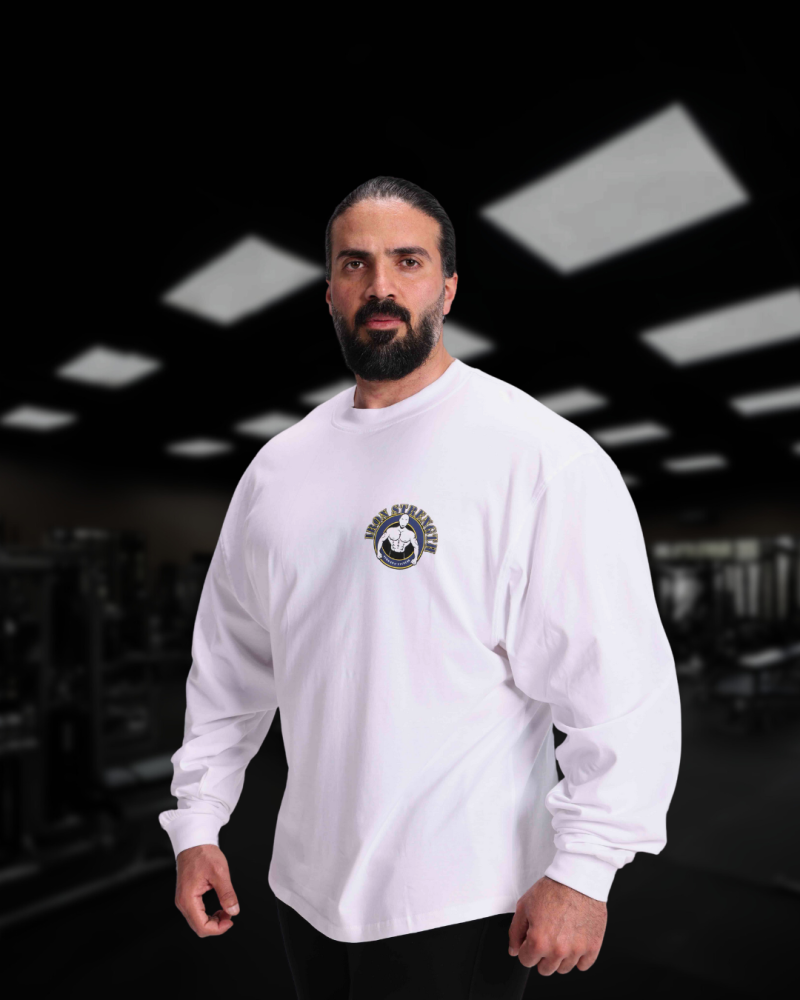 تيشيرت بأكمام طويلة لون أبيض