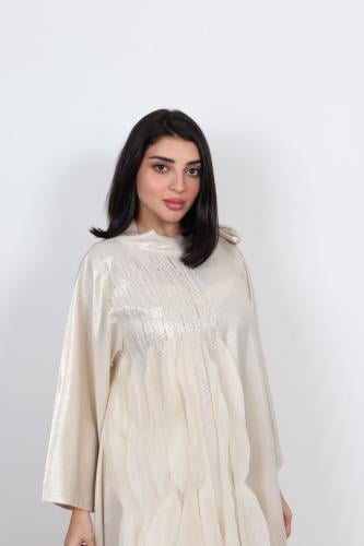 ثوب فخم من القماش اللامع ذهبي فري سايز