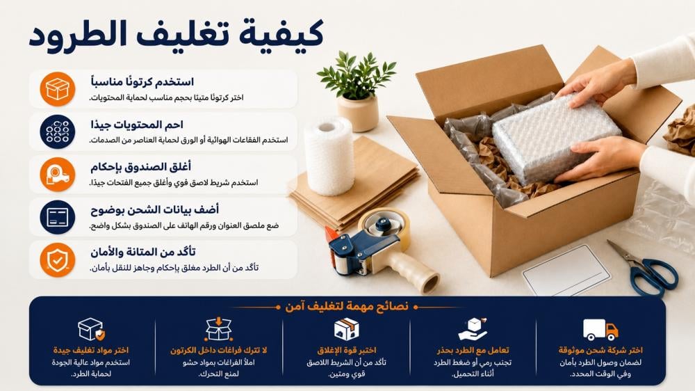 كيفية تغليف الشحنة بطريقة صحيحة: دليل حماية الطرود قبل الشحن