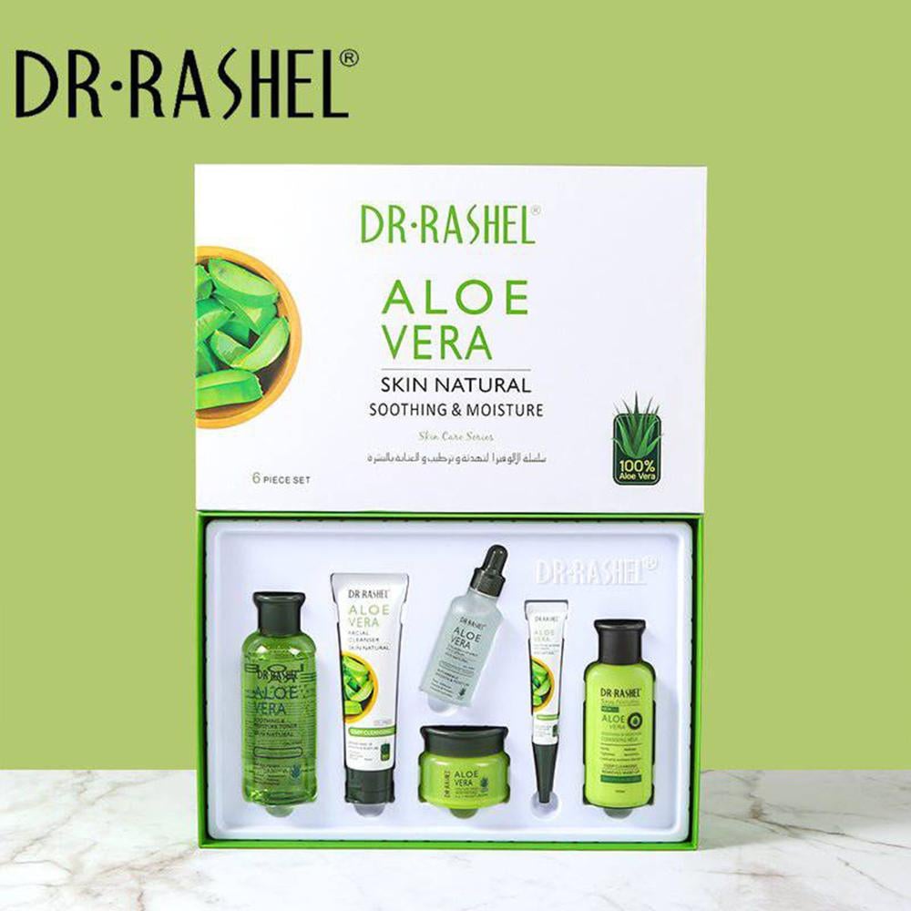 مجموعة الألوفيرا للعناية وتهدئة وترطيب البشرة من DR RASHEL ( 6 قطع )