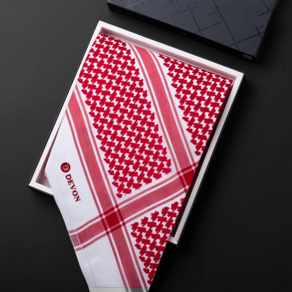 شماغ ديفون كلاسيك احمر دم غزال