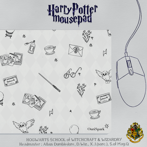 HarryPotterXLight Grey mousepad