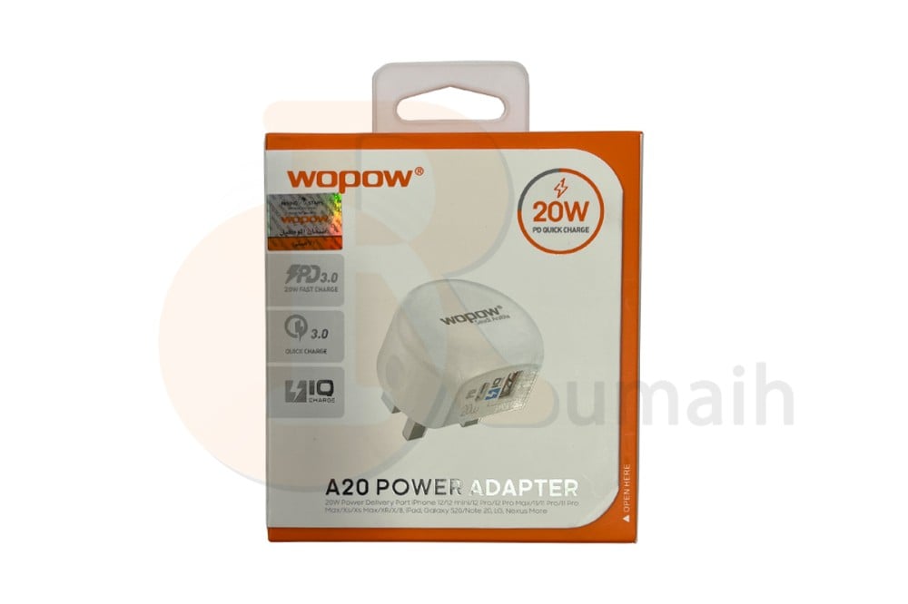 شاحن جوال تايب سي منزلي من ووبو Wopow A20