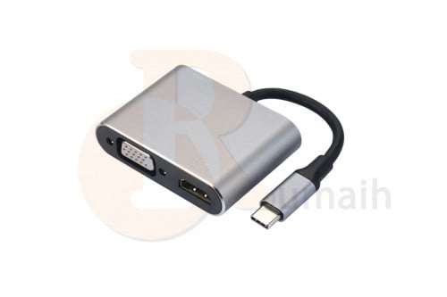 محول تايب سي الى USB-C TO VGA + HDMI