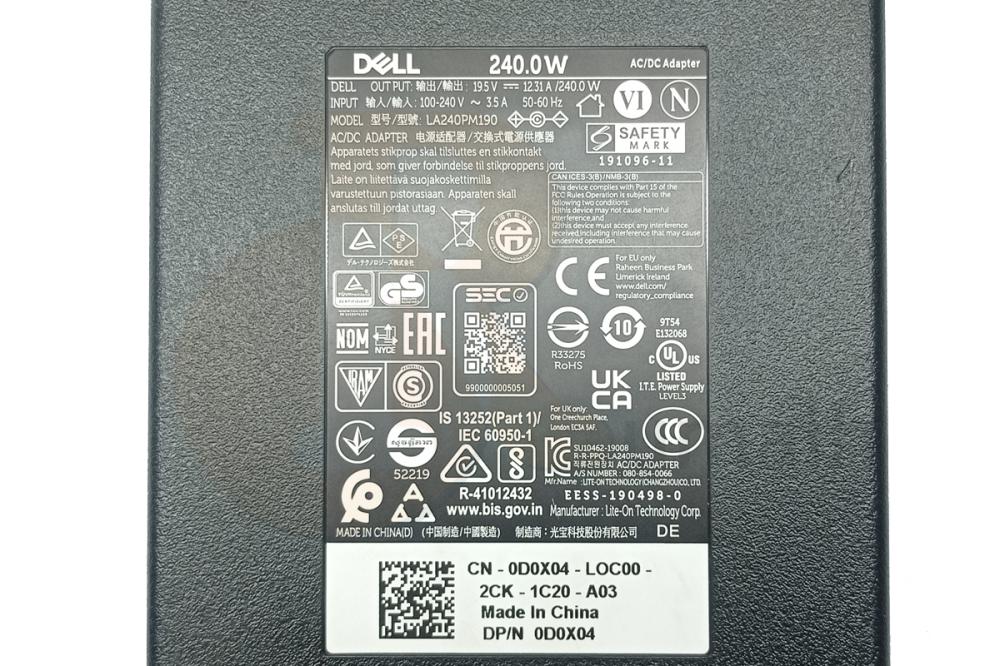 مستعمل شاحن لابتوب ديل Dell 19.5V - 12.31A 240W