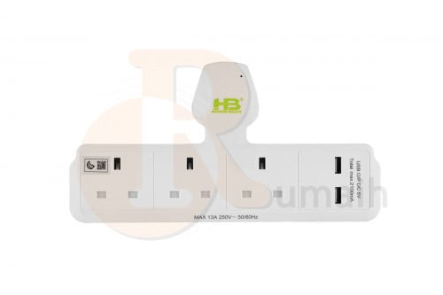 توصيلة قسام كهرباء بـ 3 افياش + USB