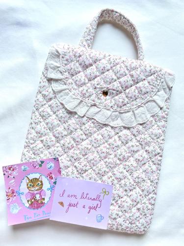 Floral ipad protection bag wth ruffles