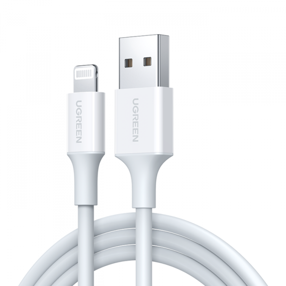 Ugreen USB to iPhone charger cable 1m long - White certified by Apple -  Sada Almustaqbal