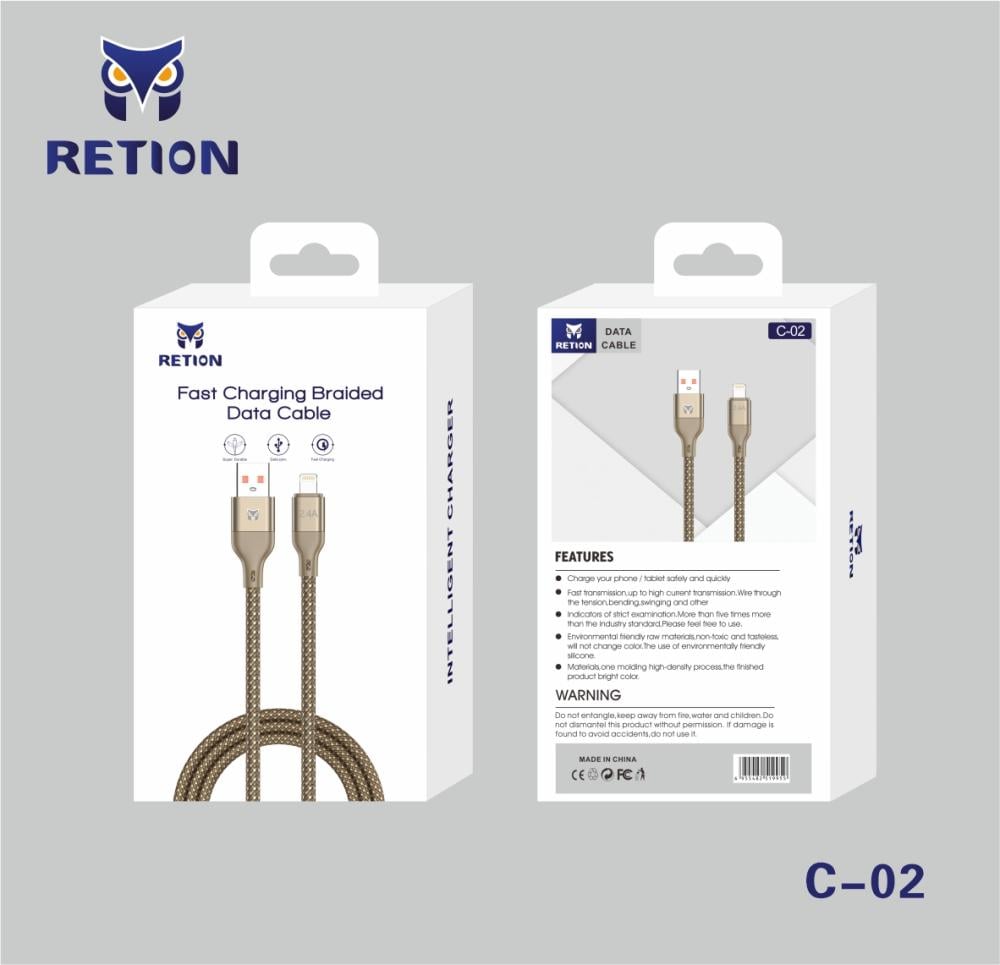 كابل الشحن بسرعة  2.4 أمبير USB إلى Lightning من RETION (C-02)