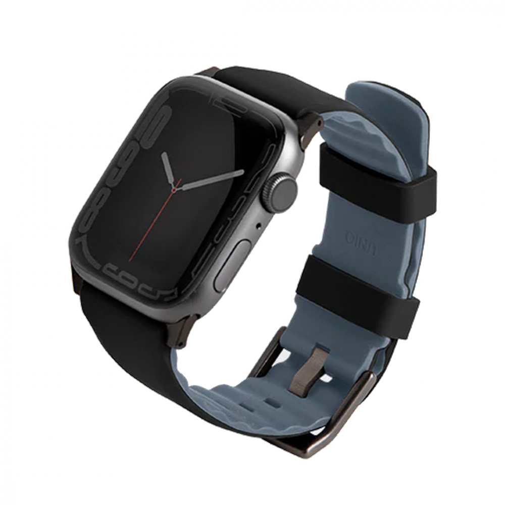 Apple - 19Y-SB-6-2  RORU Unique Linus Silicone Apple Watch Band 49/45/44/42mm - Black