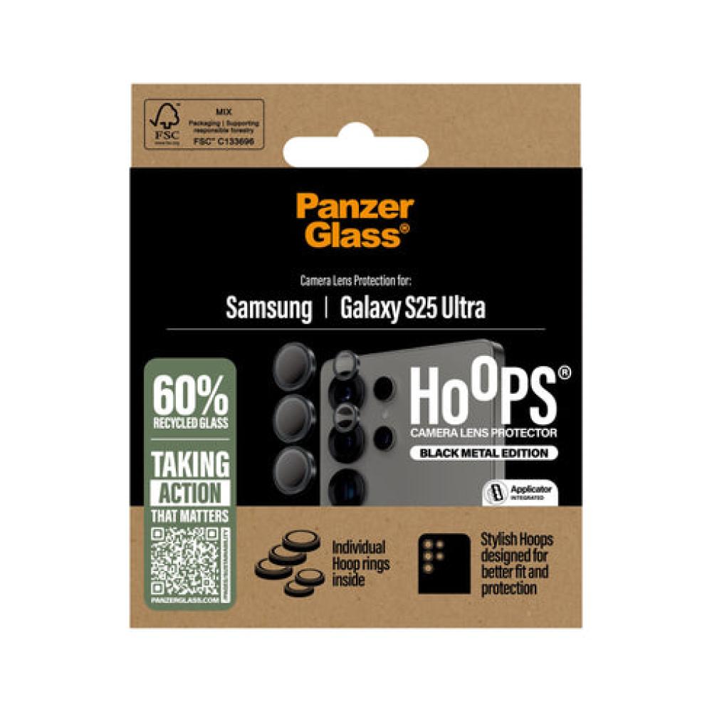 واقي عدسات الكاميرا PanzerGlass® Hoops® باللون الأسود لهاتف Samsung Galaxy S25 Ultra