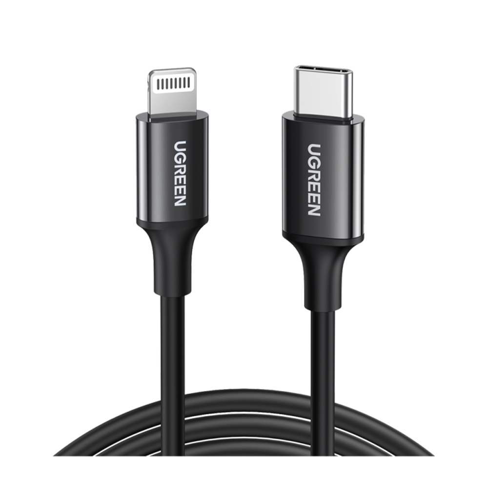 UGREEN USB-C to iPhone charger cable, 1m long, black, Apple approved - Sada  Almustaqbal