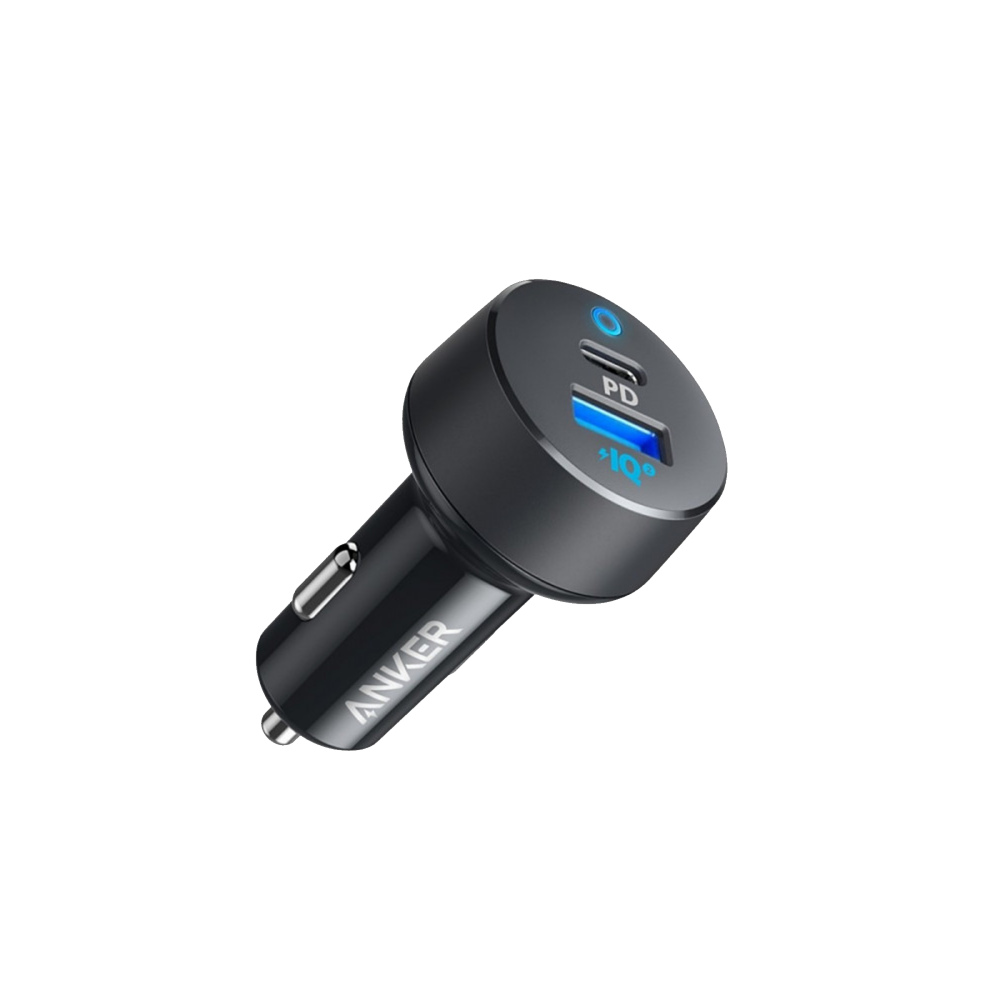 Anker PowerDrive Plus 35W Car Charger with PD Port and Fast USB Port -  Black - Sada Almustaqbal