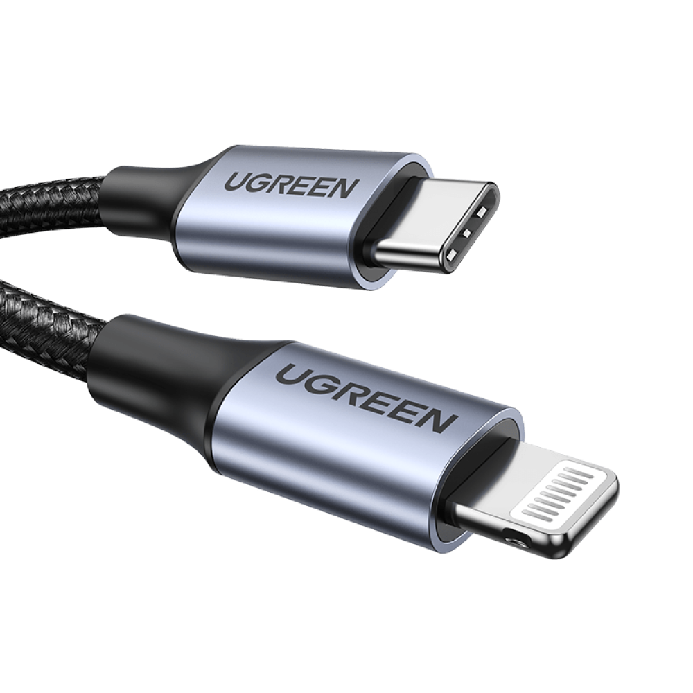 UGREEN USB-C to iPhone Braided Charger Cable 2m - Black