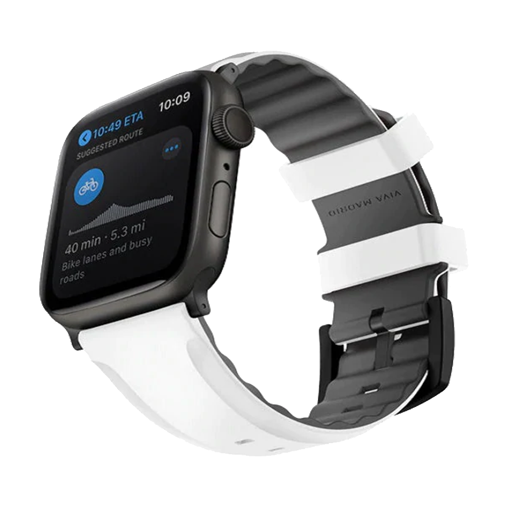 Viva Madrid For Apple Watch 44/45mm Venturx silicone Sport Strap - White -  Sada Almustaqbal