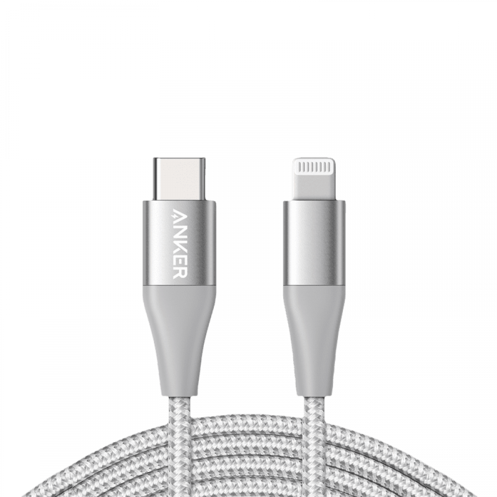 Offer 2 Anker PowerLine Plus Gen2 Charger Cable from Type-C to iPhone   - Silver - Sada Almustaqbal