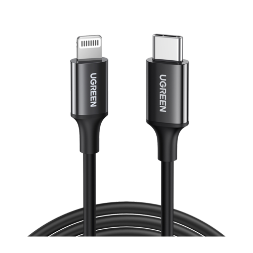 سلك شاحن يوجرين USB-C إلى آيفون بطول 1 م - أسود مع...