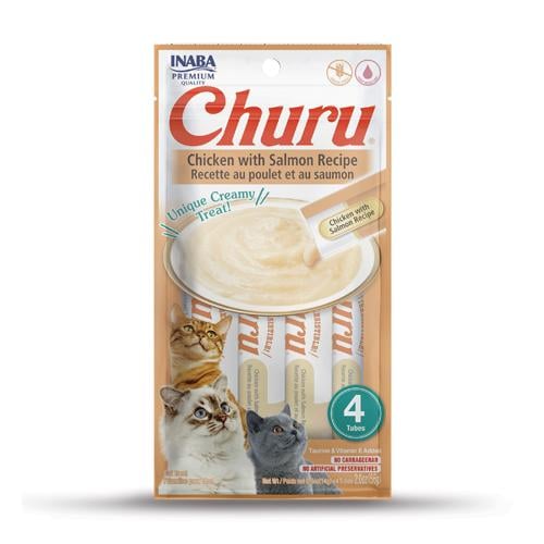 تشورو دجاج و سلمون مكافئات للقطط ، 4 × 14 جرام