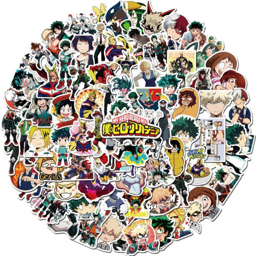 50pcs My Hero Academia Stickers - 50 ملصق لأنمي بو...
