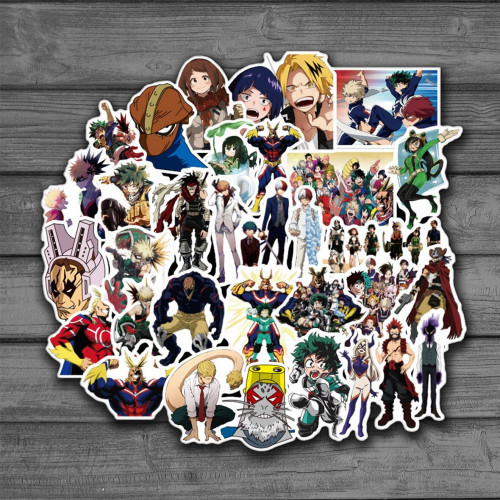50pcs My Hero Academia Stickers - 50 ملصق لأنمي بو...