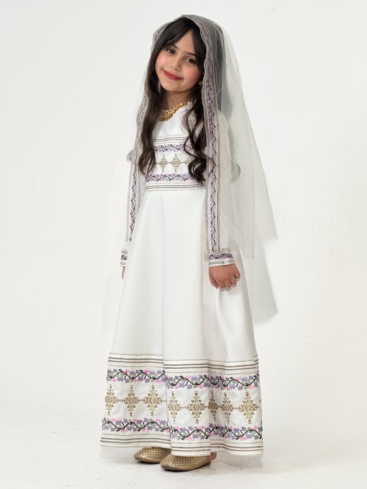 فستان التأسيس درة نجد بناتي ونسائي- مع طرحة