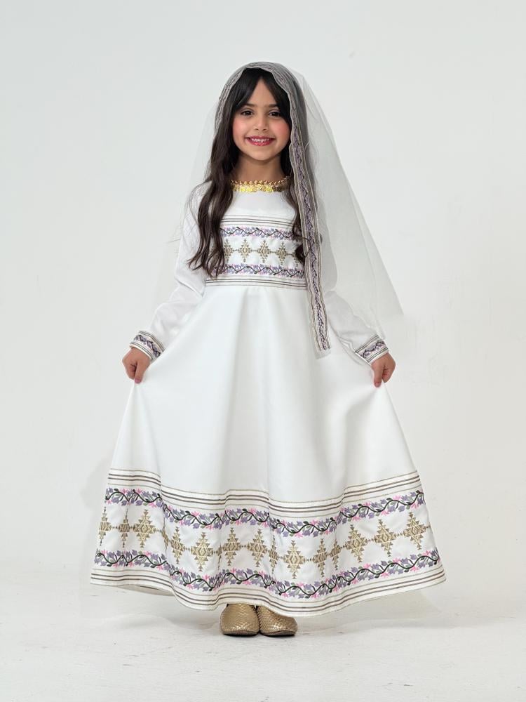 فستان التأسيس درة نجد بناتي ونسائي- مع طرحة