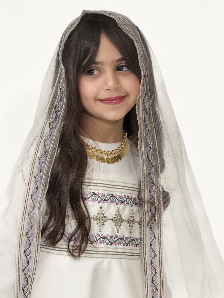 فستان التأسيس درة نجد بناتي ونسائي- مع طرحة