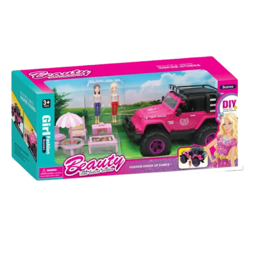 سيارة جيب مع دمى