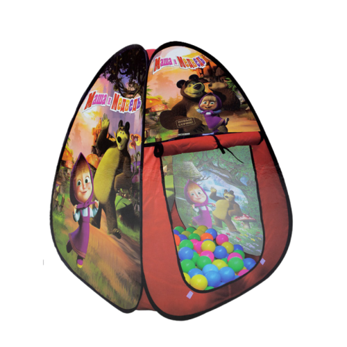 خيمة ماشا والدب مع 100 كرة ملونة