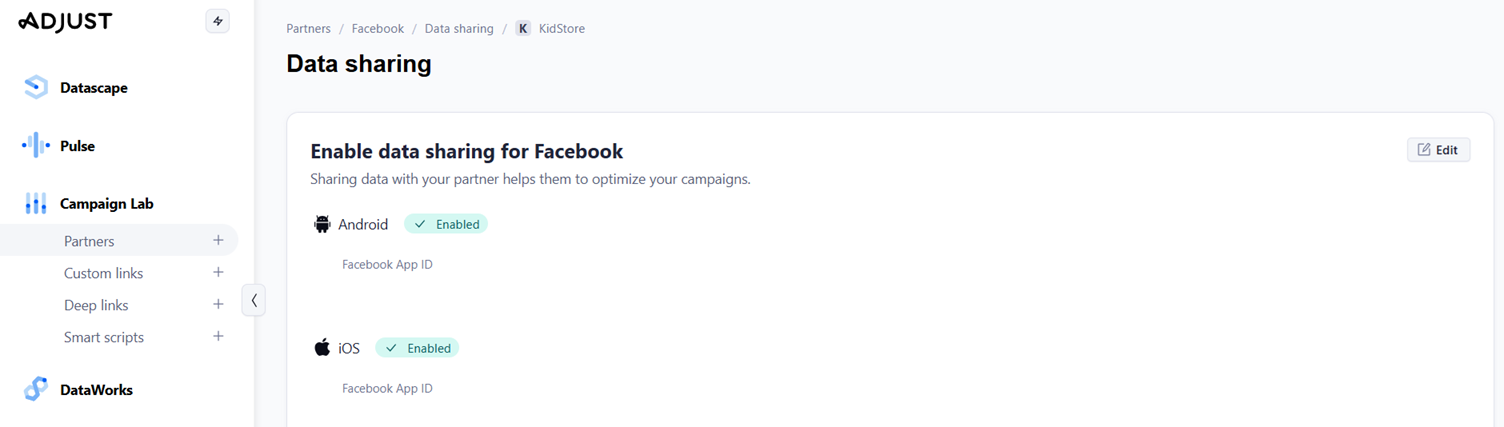 ربط تطبيقك مع منصات الإعلان من خلال Adjust