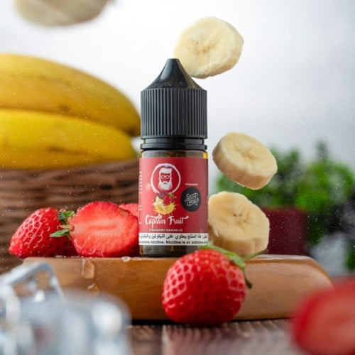 نكهة سولت كابتن فروت فراوله بنانا ايس Captain Fruit STRAWBERRY BANANA ICE