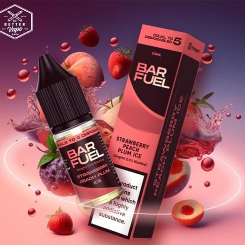 نكهة سولت فراوله خوخ ايس HANGSEN BAR FUEL STRAWBERRY PEACH PLUM ICE 10ml