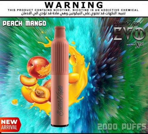 سحبة ايفو خوخ مانجو SAMS VAPE EVO PEACH MANGO 2000 PUFFS