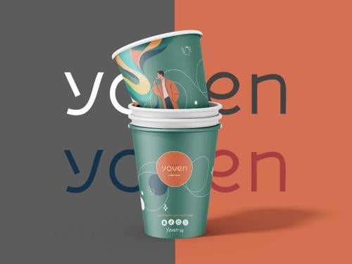 شدة أكواب يوفن الورقيه 12oz |Yoven Paper Cups 12oz