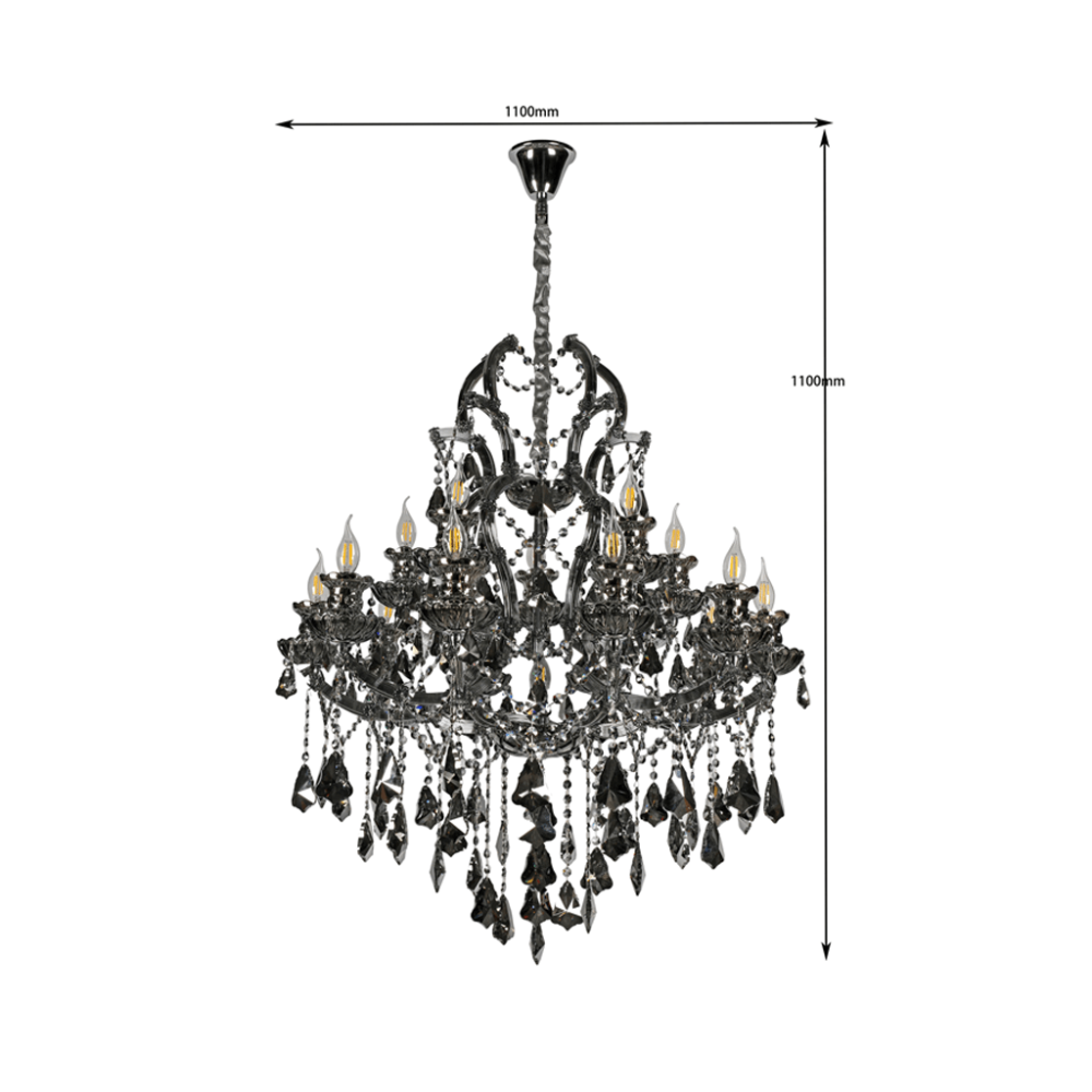 s*2様 802products Crystal chandelier ブラック Crystal Pendant Chandelier 110 cm - فانوس للانارة