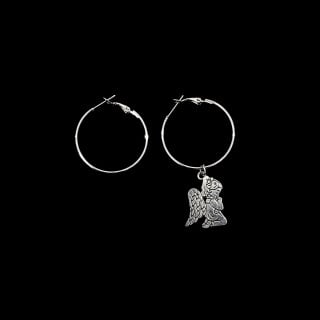 حلق فضي مع تشارم (انجل) الملاك |  Silver earrings with an angel