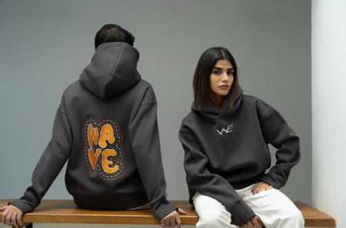 بلوفر ويف رمادي - Grey Wave Hoodie